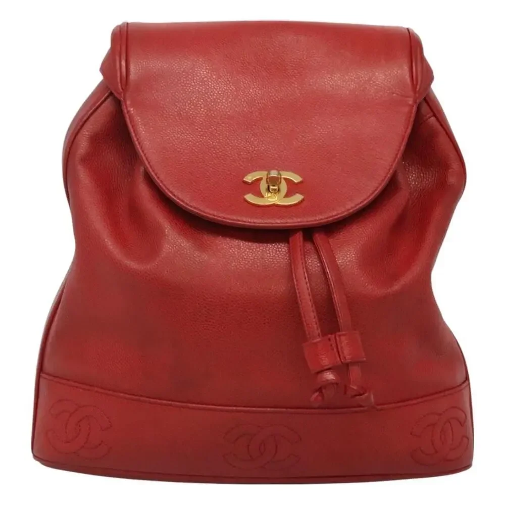 Chanel Caviar Skin Backpack Red